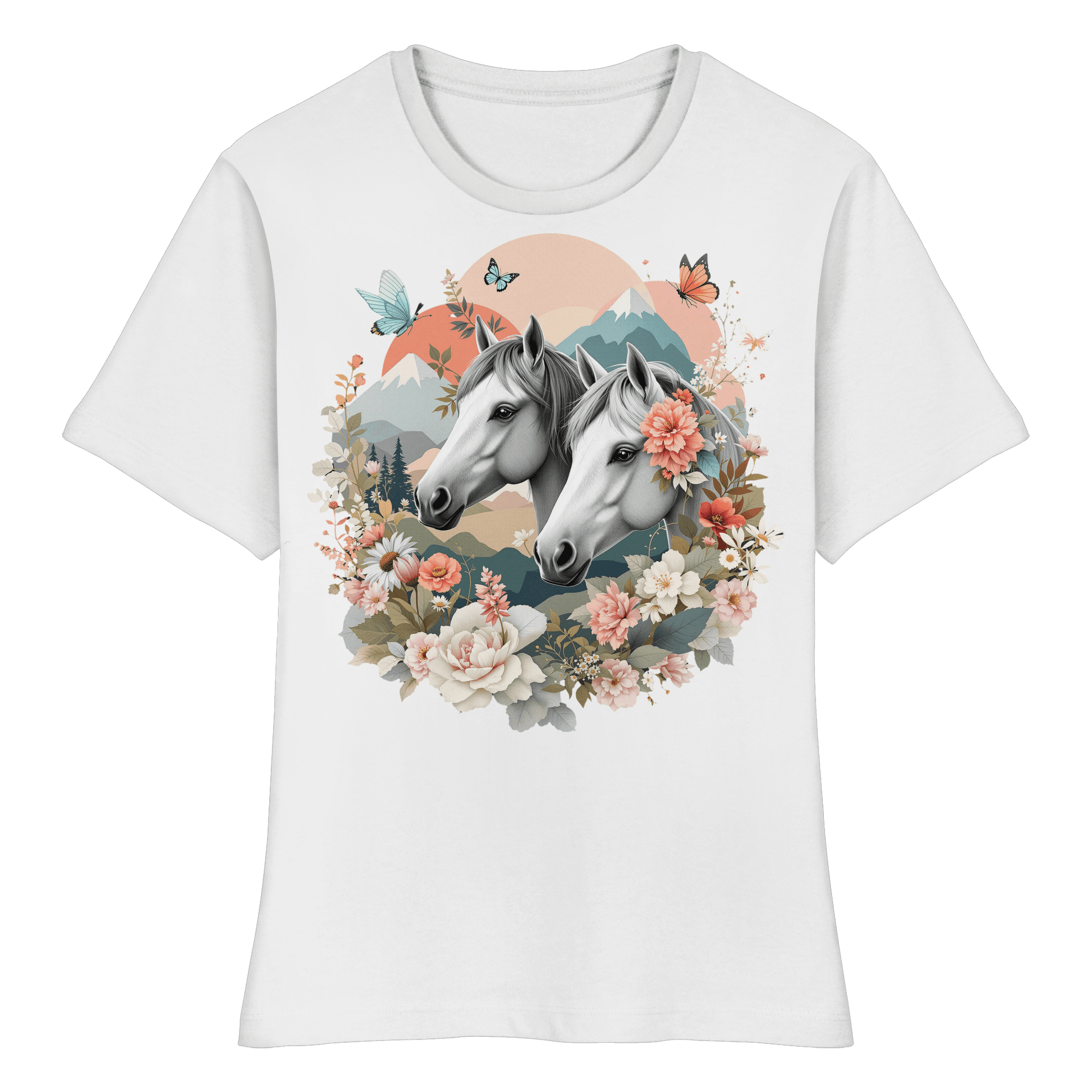 drømmende hest - Økologisk dameskjorte med tettsittende passform