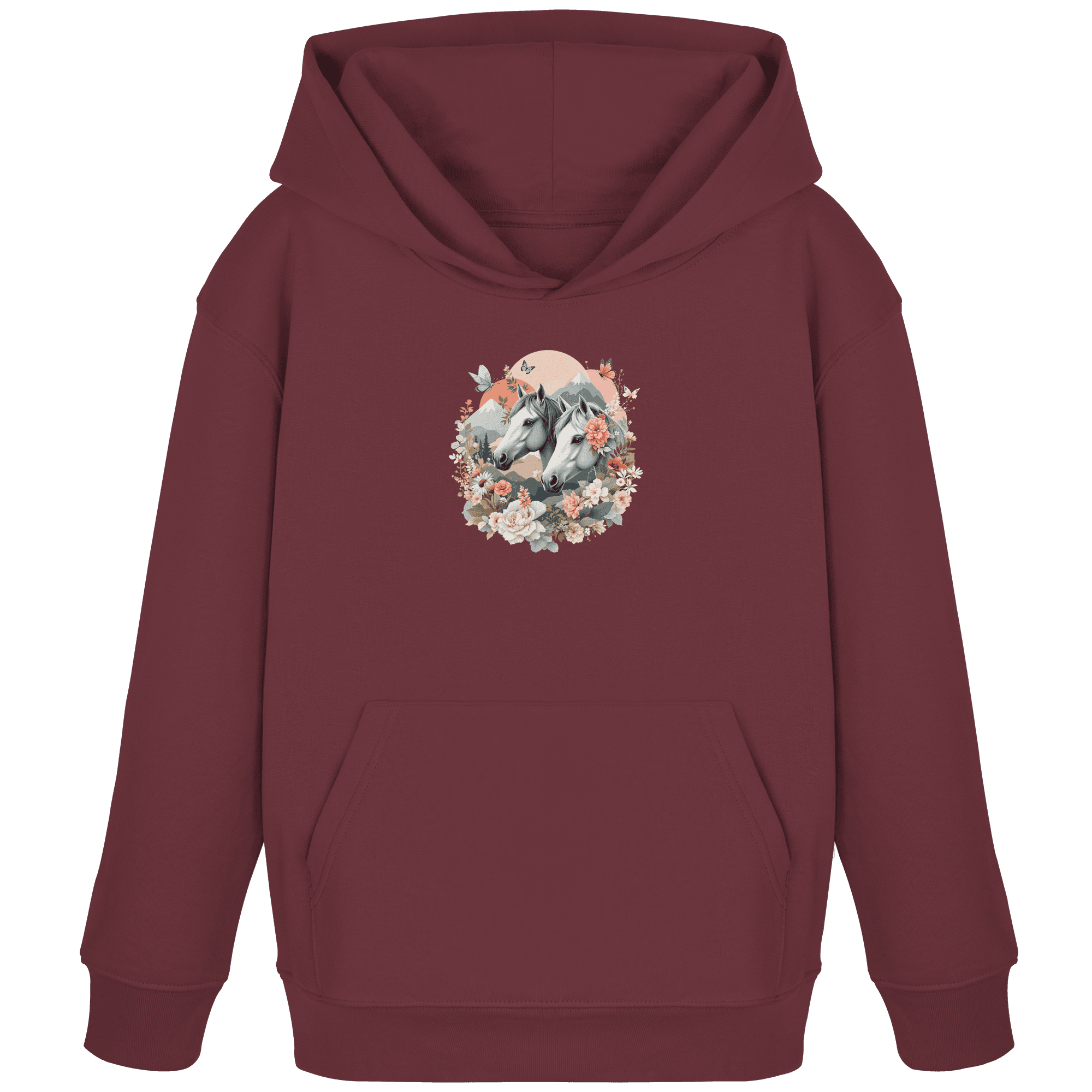 drømmende hest - Økologisk barne-hettegenser